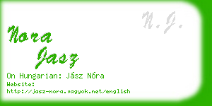 nora jasz business card