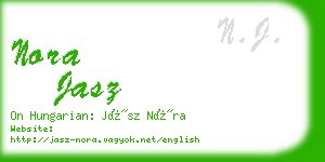 nora jasz business card